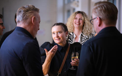 Prof. Jennifer Mival mit Otto Steiner und Volker Neuenhoff 