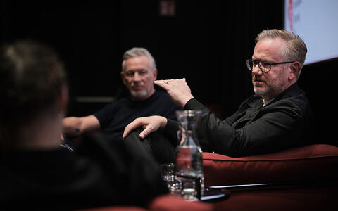 Produzent Otto Steiner (Gründer, Geschäftsführer & Produzent, Constantin Entertainment) und Volker Neuenhoff (Leiter Unterhaltung Deutsche Originals, Amazon Studios) 