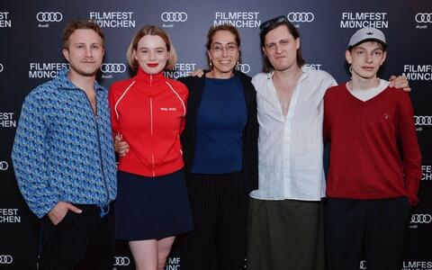 Max Hubacher (Cast), Luna Wedler (Cast), ifs-Prof. und Regisseurin Katalin Gödrös, Valentin Postlmayr (Cast), Luc Feit (Cast) bei der Spotlight Premiere von »Jakobs Ross« Premiere ifs filmschule