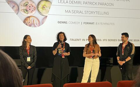 Alena Lysiakova, Desislava Kasarova, Lejla Demiri und Patrick Paradon bei dem »Talent in Progress: ifs Series Showcase«