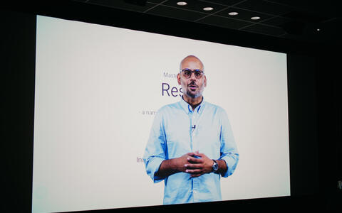 Zubair Ashraf during the pitch of his project »Resist«