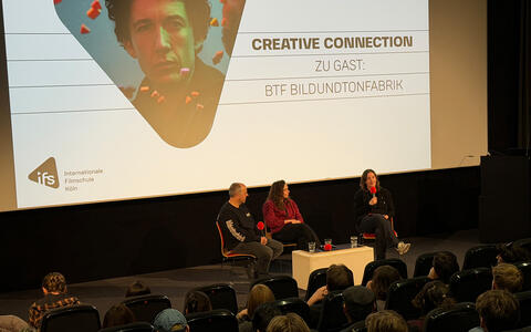 Matthias Murmann (Geschäftsführer btf) und Franziska Gärtner (Head of Acquisitions & Sales) im Gespräch mit Nadja Radojevic (Geschäftsführerin der ifs)