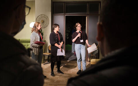Inszenierungsübung mit Regisseurin und ifs-Alumna Antonia Uhl