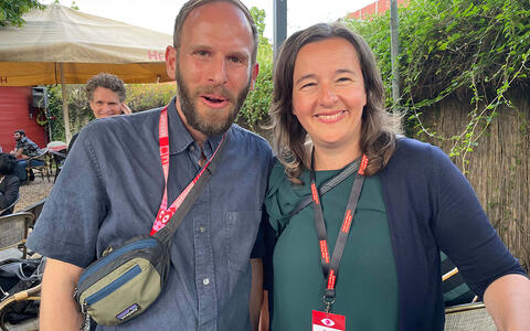 Nadja Radojevic (Geschäftsführung ifs), Malko Solf (Seriencamp)